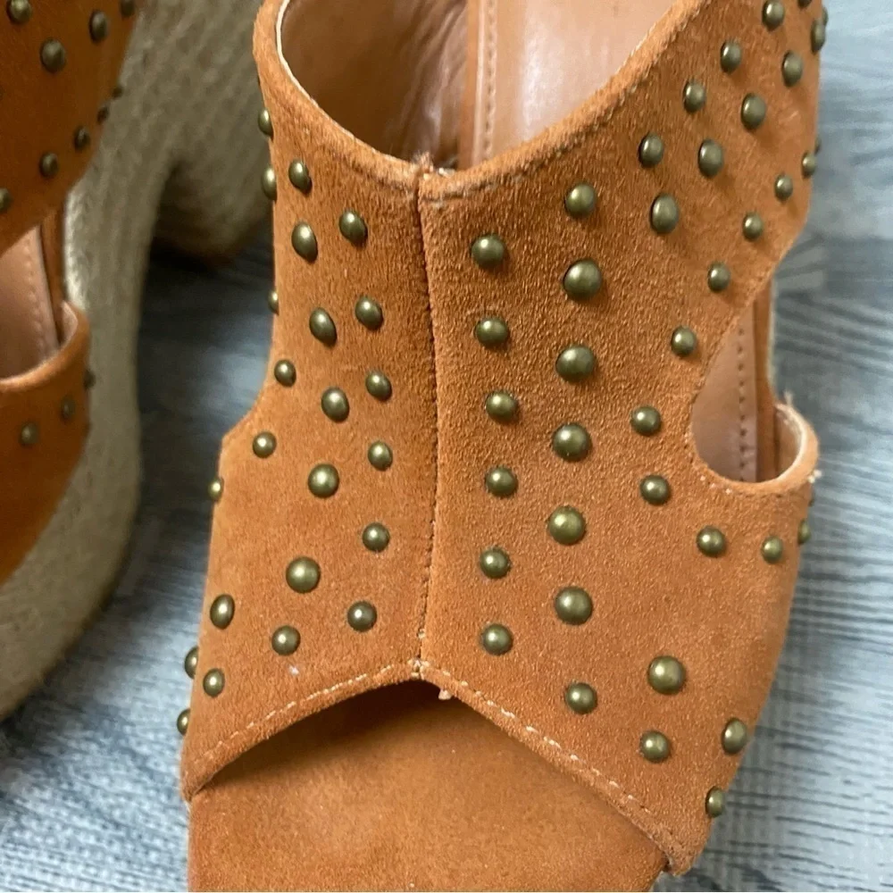 Miim “Ada” Studded Notch Platform Heels